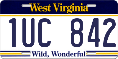 WV license plate 1UC842
