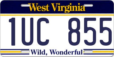 WV license plate 1UC855