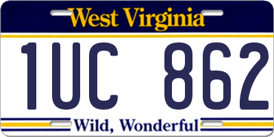WV license plate 1UC862