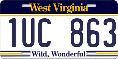 WV license plate 1UC863