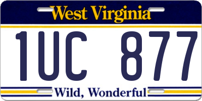 WV license plate 1UC877