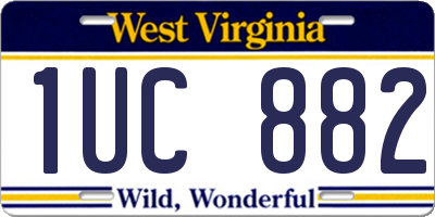 WV license plate 1UC882