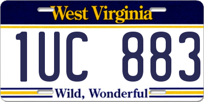 WV license plate 1UC883