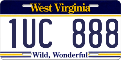 WV license plate 1UC888