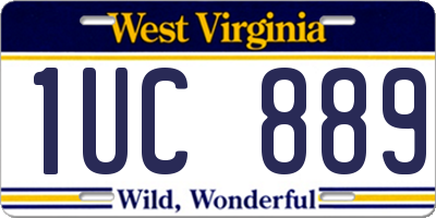 WV license plate 1UC889