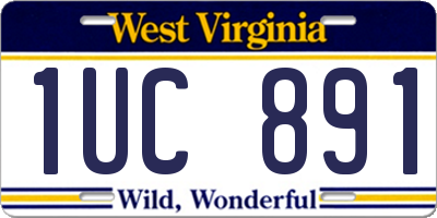 WV license plate 1UC891