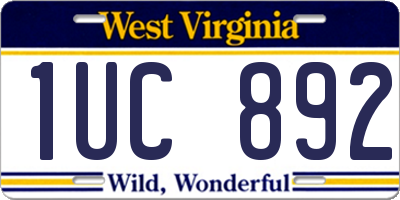 WV license plate 1UC892