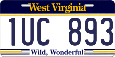 WV license plate 1UC893