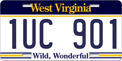 WV license plate 1UC901