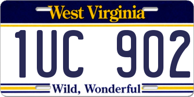 WV license plate 1UC902
