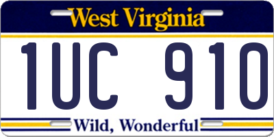 WV license plate 1UC910