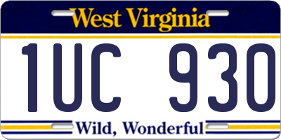 WV license plate 1UC930