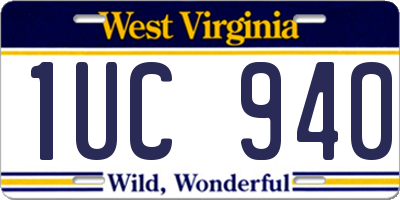 WV license plate 1UC940