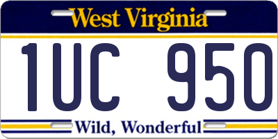 WV license plate 1UC950