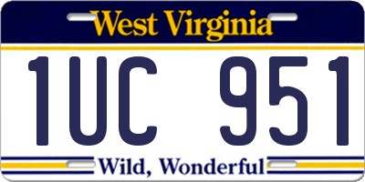 WV license plate 1UC951