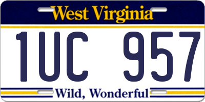 WV license plate 1UC957