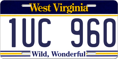 WV license plate 1UC960