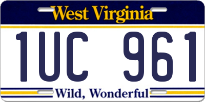 WV license plate 1UC961