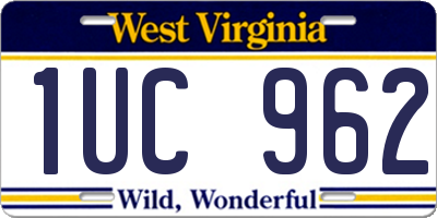 WV license plate 1UC962