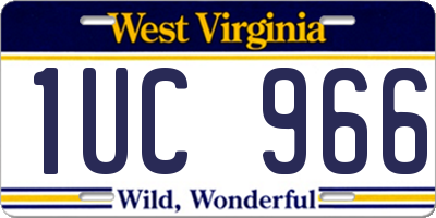 WV license plate 1UC966