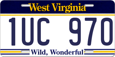 WV license plate 1UC970