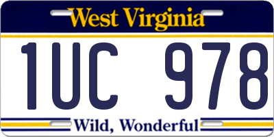 WV license plate 1UC978