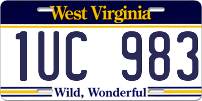 WV license plate 1UC983