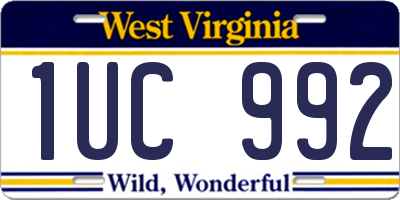 WV license plate 1UC992