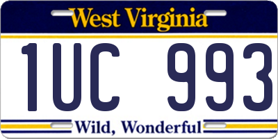 WV license plate 1UC993