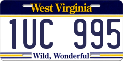 WV license plate 1UC995