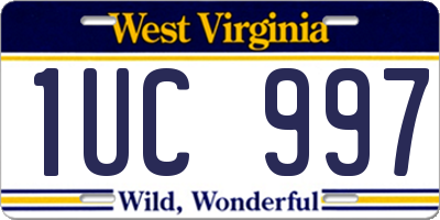 WV license plate 1UC997
