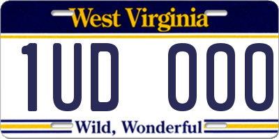 WV license plate 1UD000