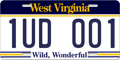 WV license plate 1UD001