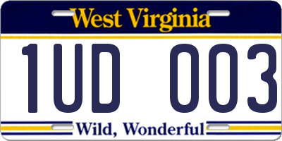 WV license plate 1UD003