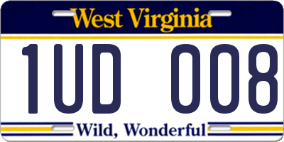 WV license plate 1UD008