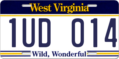 WV license plate 1UD014
