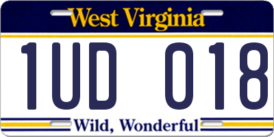 WV license plate 1UD018