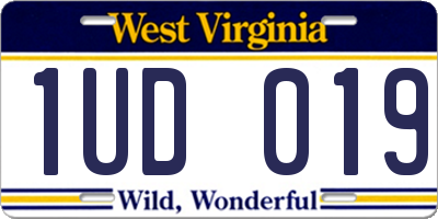 WV license plate 1UD019