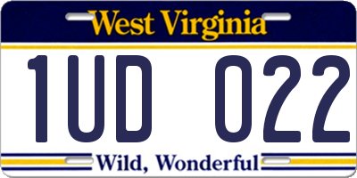 WV license plate 1UD022