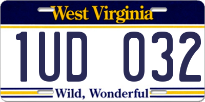 WV license plate 1UD032