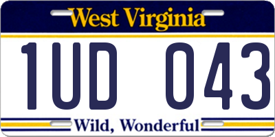 WV license plate 1UD043