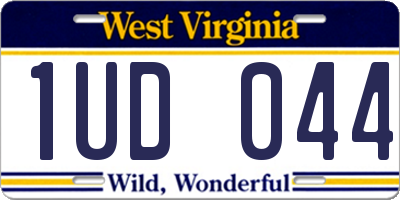 WV license plate 1UD044
