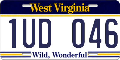 WV license plate 1UD046