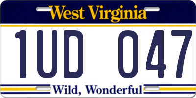 WV license plate 1UD047