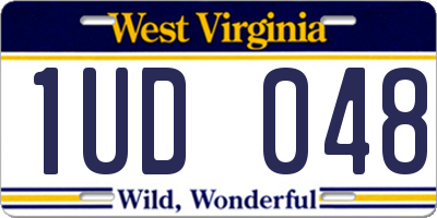 WV license plate 1UD048