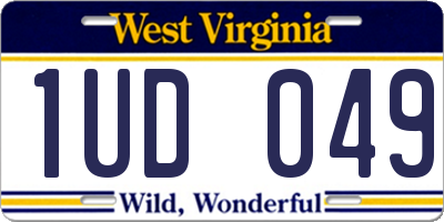 WV license plate 1UD049