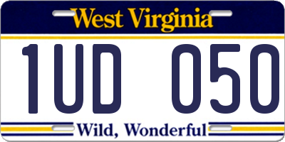 WV license plate 1UD050