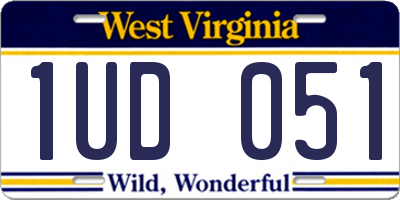 WV license plate 1UD051