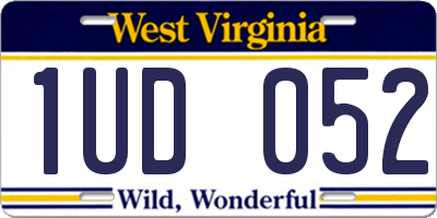 WV license plate 1UD052