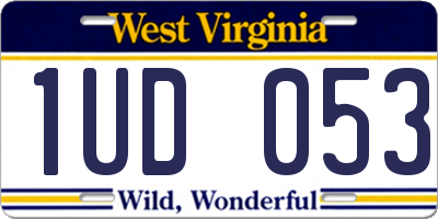 WV license plate 1UD053
